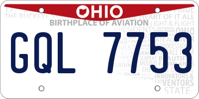 OH license plate GQL7753