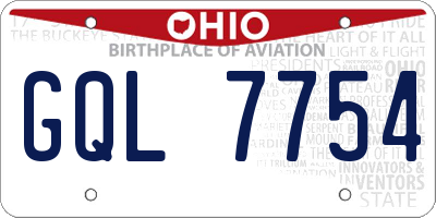 OH license plate GQL7754