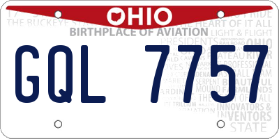 OH license plate GQL7757