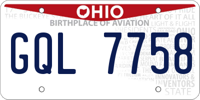 OH license plate GQL7758