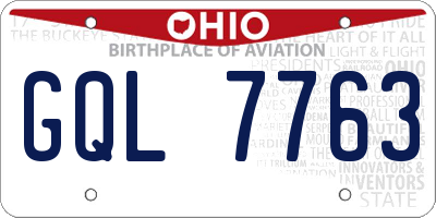 OH license plate GQL7763