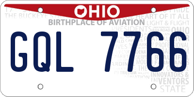 OH license plate GQL7766