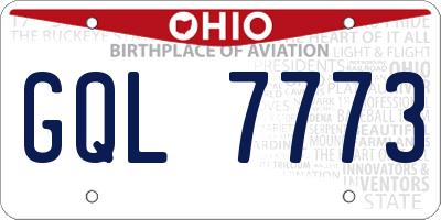 OH license plate GQL7773