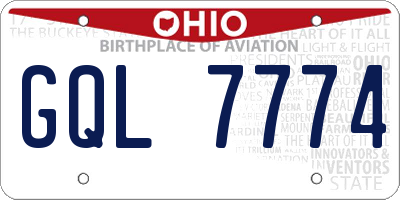 OH license plate GQL7774