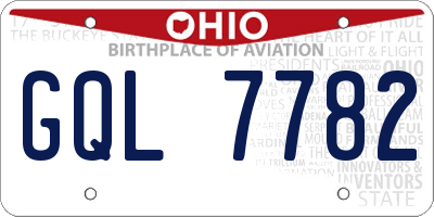 OH license plate GQL7782