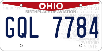 OH license plate GQL7784