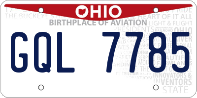 OH license plate GQL7785