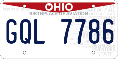 OH license plate GQL7786