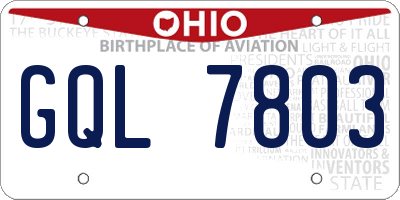 OH license plate GQL7803