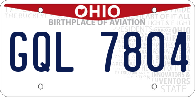 OH license plate GQL7804