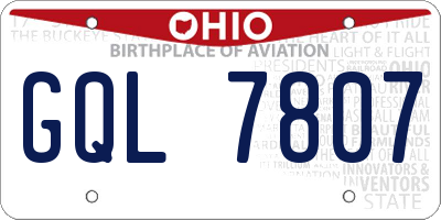OH license plate GQL7807
