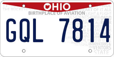 OH license plate GQL7814