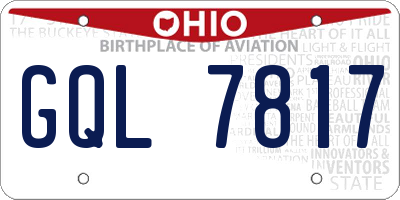OH license plate GQL7817