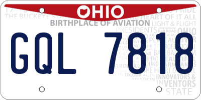 OH license plate GQL7818