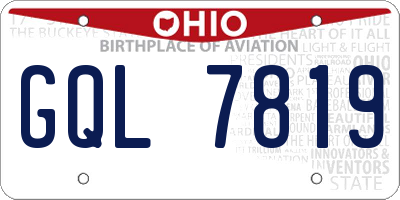 OH license plate GQL7819