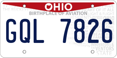 OH license plate GQL7826