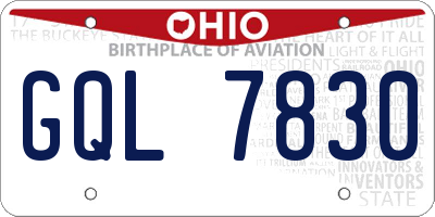 OH license plate GQL7830