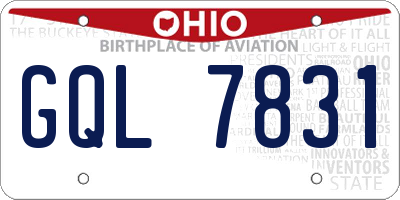 OH license plate GQL7831
