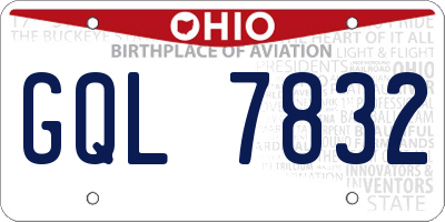 OH license plate GQL7832