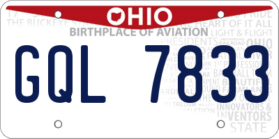 OH license plate GQL7833
