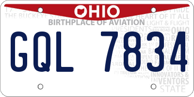 OH license plate GQL7834