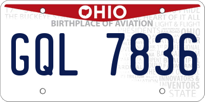 OH license plate GQL7836