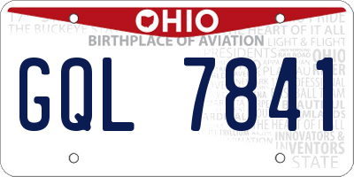 OH license plate GQL7841