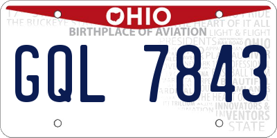 OH license plate GQL7843