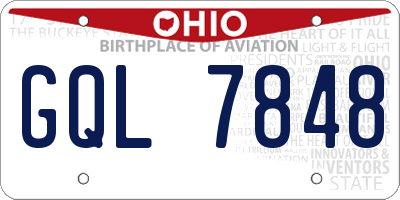 OH license plate GQL7848