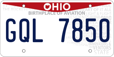 OH license plate GQL7850