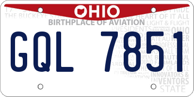 OH license plate GQL7851