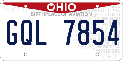 OH license plate GQL7854