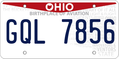OH license plate GQL7856