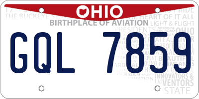 OH license plate GQL7859