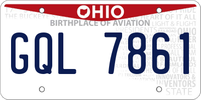 OH license plate GQL7861