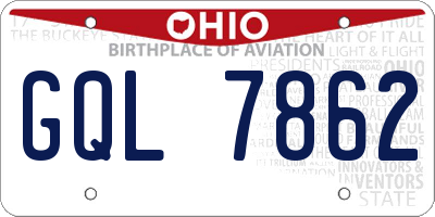 OH license plate GQL7862