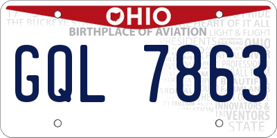 OH license plate GQL7863