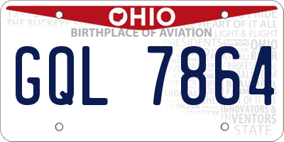 OH license plate GQL7864