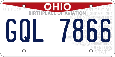 OH license plate GQL7866