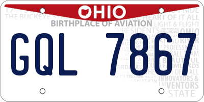 OH license plate GQL7867