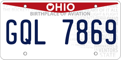 OH license plate GQL7869