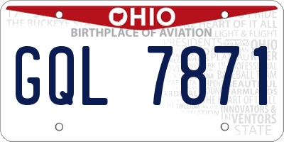 OH license plate GQL7871