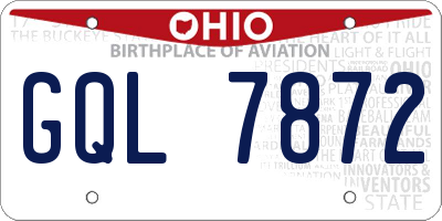 OH license plate GQL7872