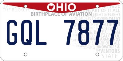OH license plate GQL7877