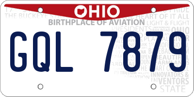 OH license plate GQL7879