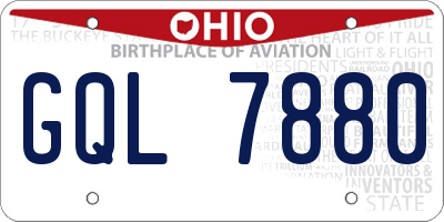 OH license plate GQL7880