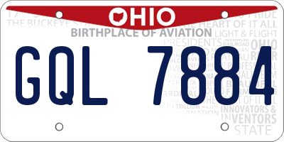 OH license plate GQL7884