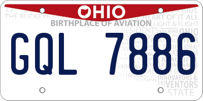 OH license plate GQL7886