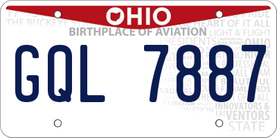 OH license plate GQL7887