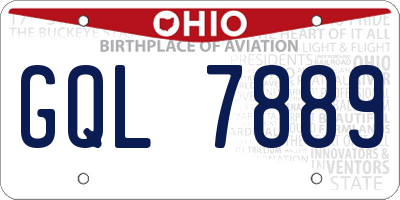 OH license plate GQL7889